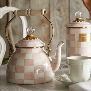 MacKenzie-Childs Rosy Check Tea Kettle